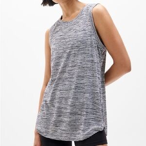Athleta Black and White Striped Breezy Tank Size XL